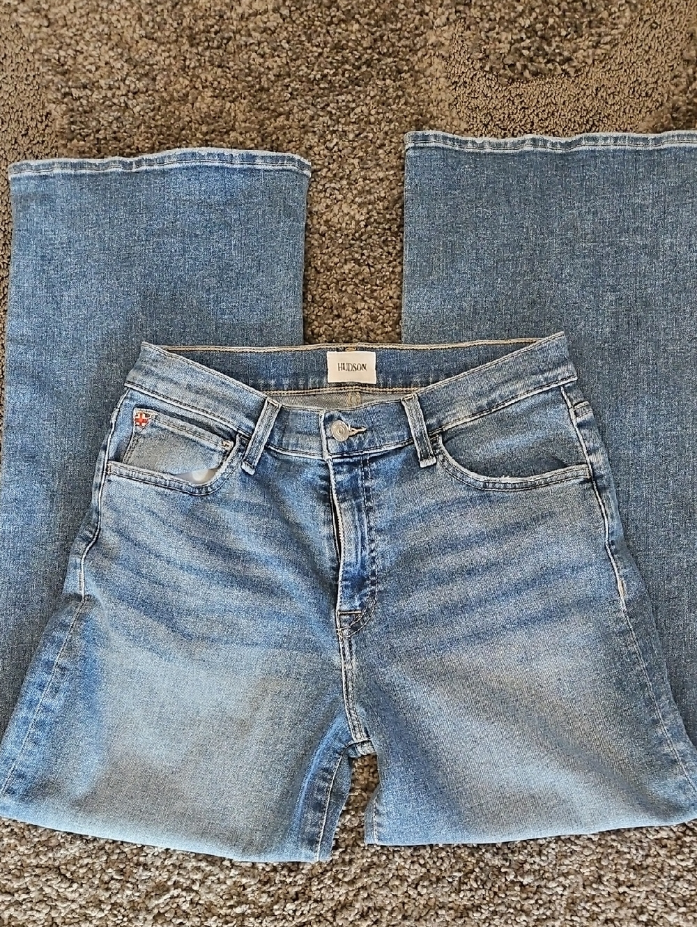 HUDSON ROSALIE HI RISE WIDE LEG ANKLE JEANS (NEW $245) SZ 28